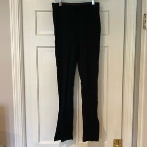 Zara M/28 black stretch pants with elastic waistband and split hem micro flare